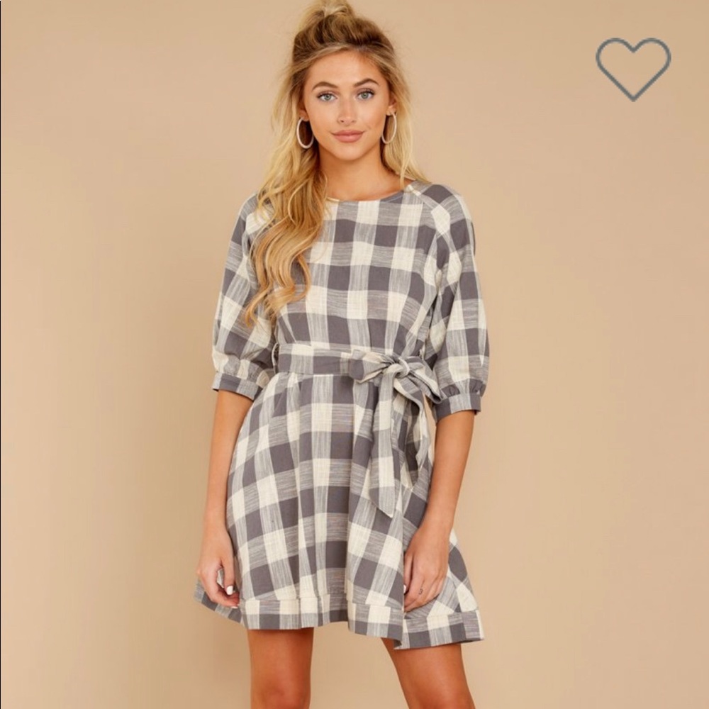 Charcoal Gingham Dress